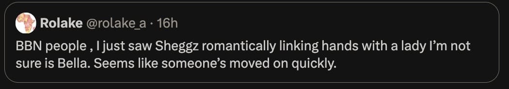 Sheggz reportedly seen with new babe amidst breakup rumours with Bella